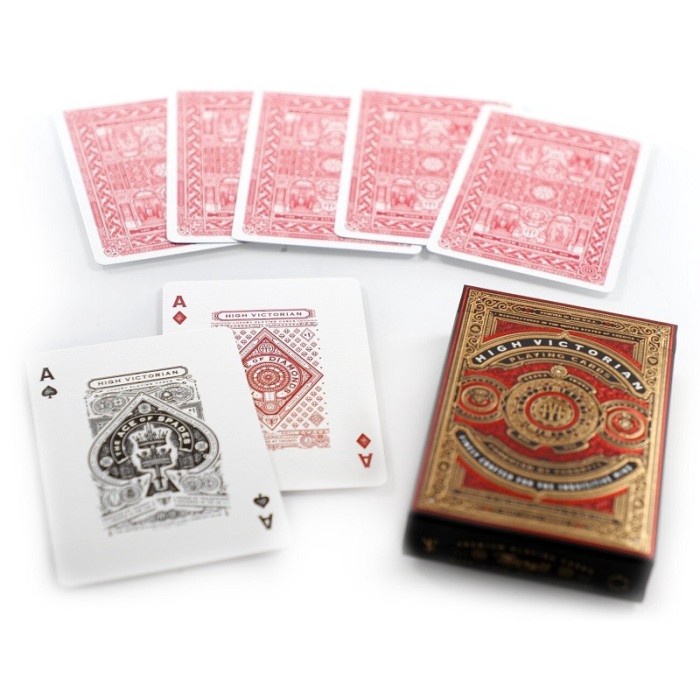 THEORY11 HIGH VICTORIAN RED playing card kartu remi poker sulap import