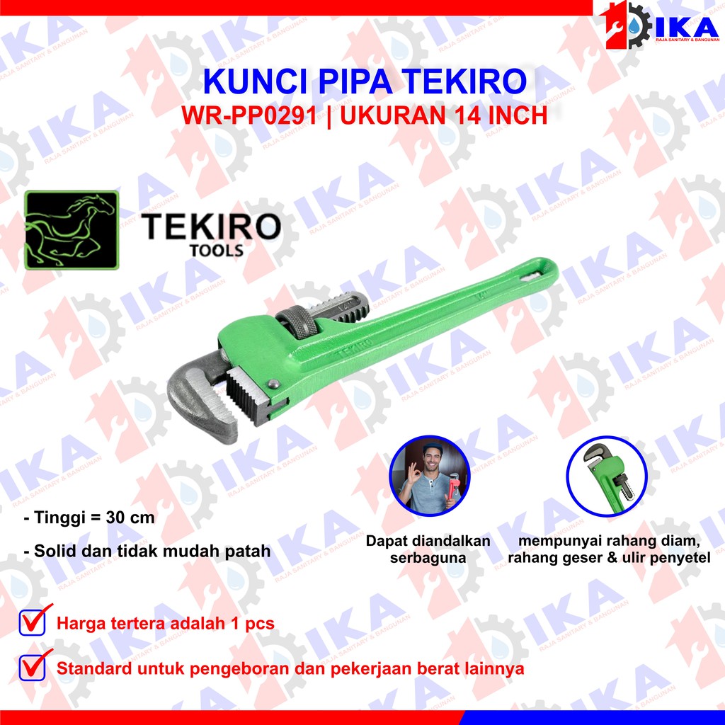 KUNCI PIPA TEKIRO 14 INCH (WR-PP0291) PIPE WRENCH RUBBER HANDLE HIGH QUALITY