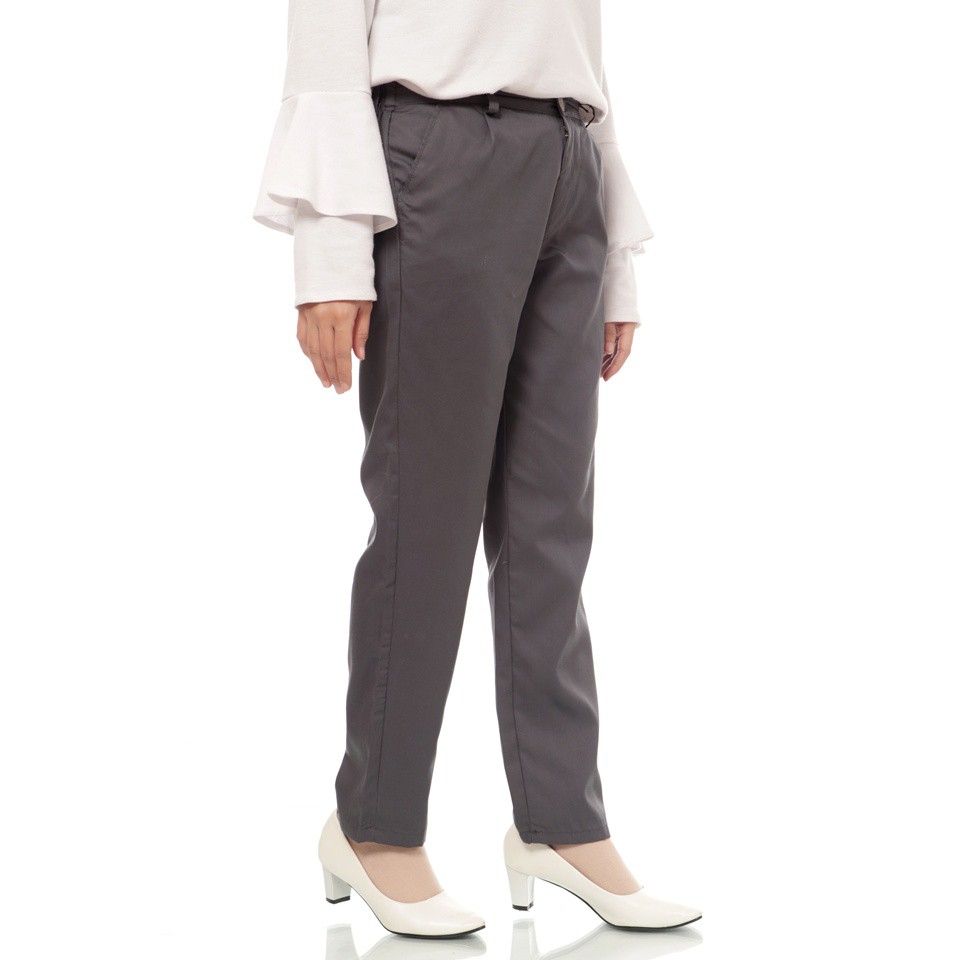 Celana Kerja Celana Bahan Katun Strecth Celana wanita Baggy Kancing, Celana Kantor Kuliah Formal, Baggy Pants