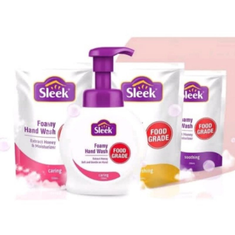 Sleek Foamy Handwash Botol Pouch Refill Food Grade Caring Relieving Refreshing 250ml