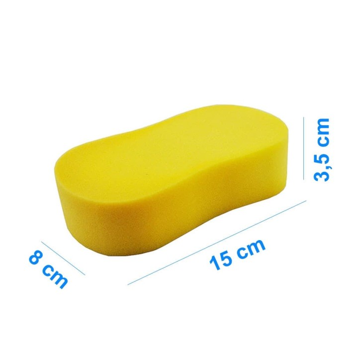 BIG SPONS Sponge Busa Cuci Mobil Motor Piring Kuning 8 Busa Foam Wash Tebal Spon Original