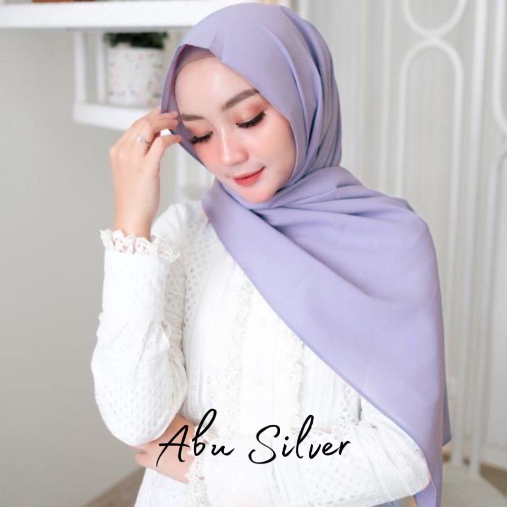 [COD] JILBAB PASHMINA SABYAN / DIAMOND STRECH / BAYAR DITEMPAT / HIJAB PASHMINA / KERUDUNG NYAMAN-Sabyan Abu Silver