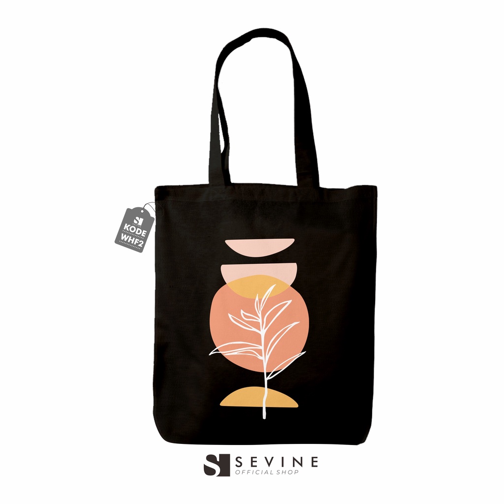 Sevine Totebag Wanita Fashion Tas Tote Bag Resleting Motif Line art Hijab - WHF2