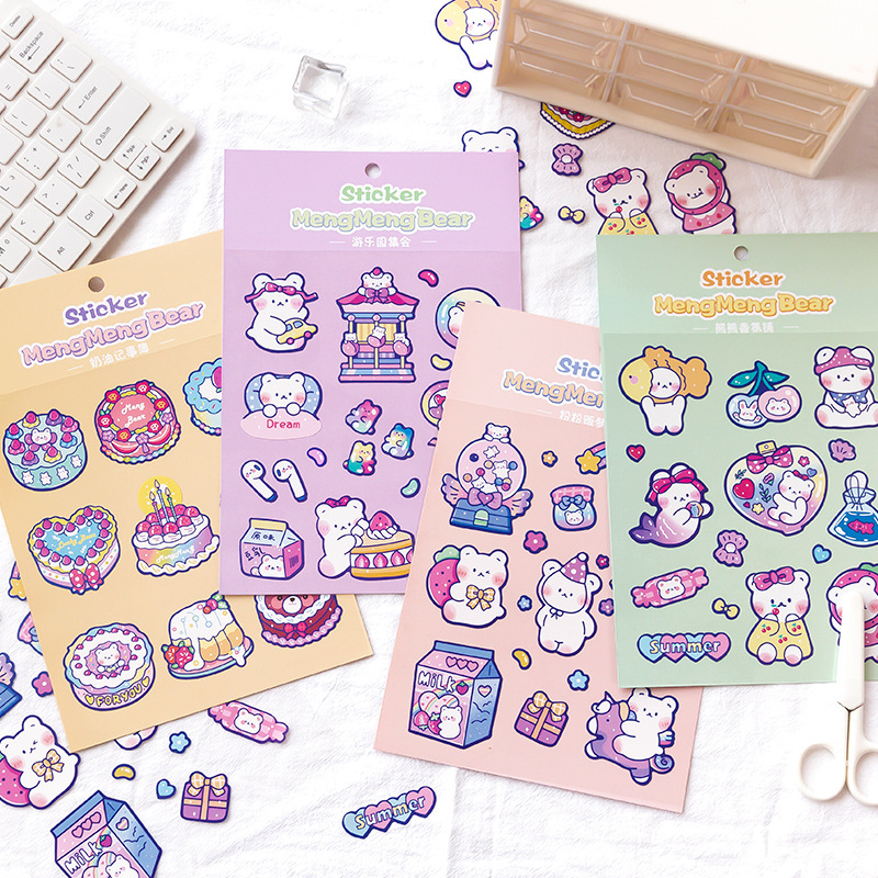 

1pc Stiker Kertas Seri Beruang Meng Lucu Untuk Dekorasi Scrapbookperlengkapan Sekolah