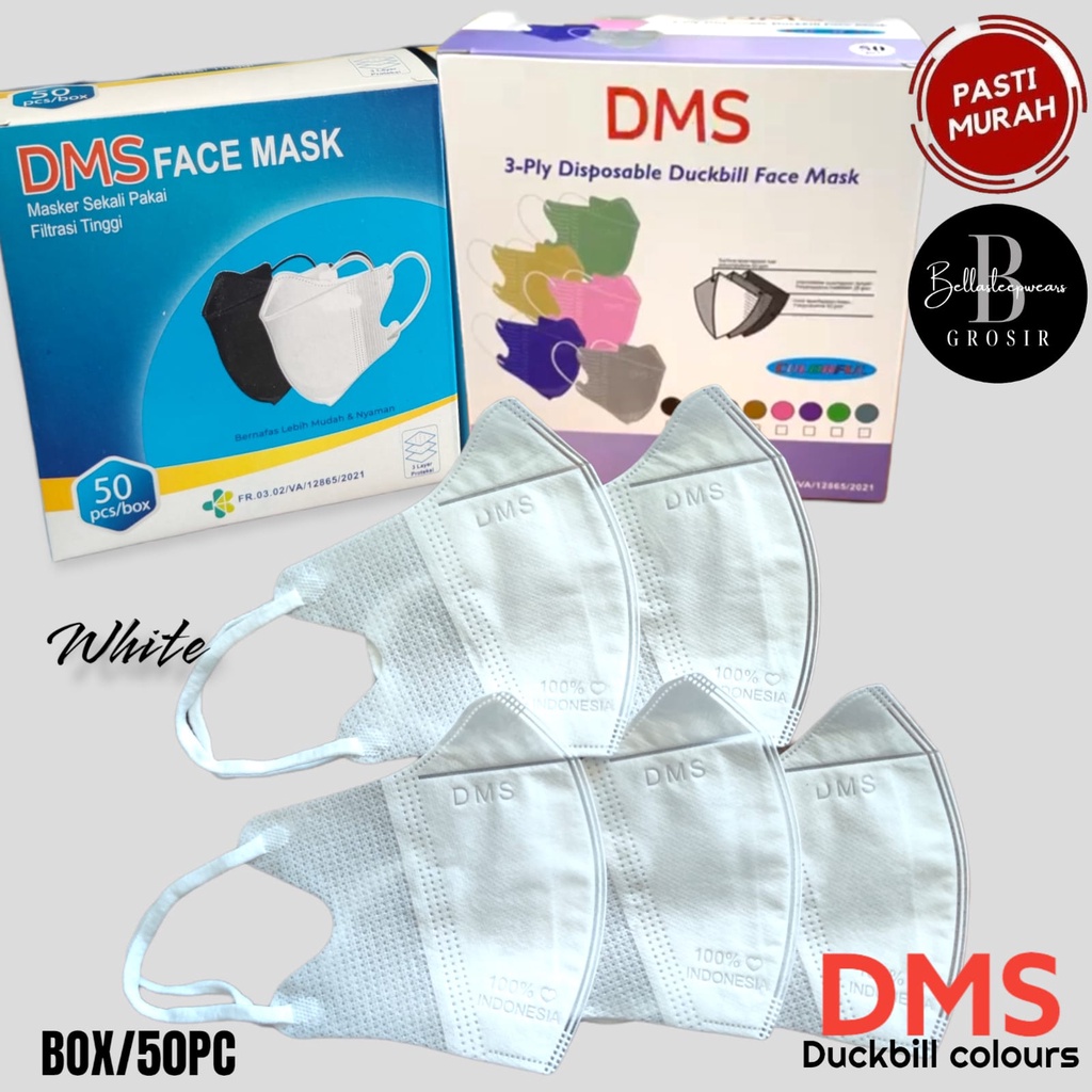 DB DMS CARE EMBOS FACE MASK - MASKER DUCKBILL 3PLY DMS CARE FACE MASK ISI 50PC