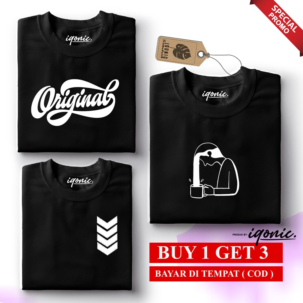 BELI 1 OR 3 PCS Kaos Distro Pria - Kaos Wanita - UNISEX - KatunTebal PREMIUM - OKO