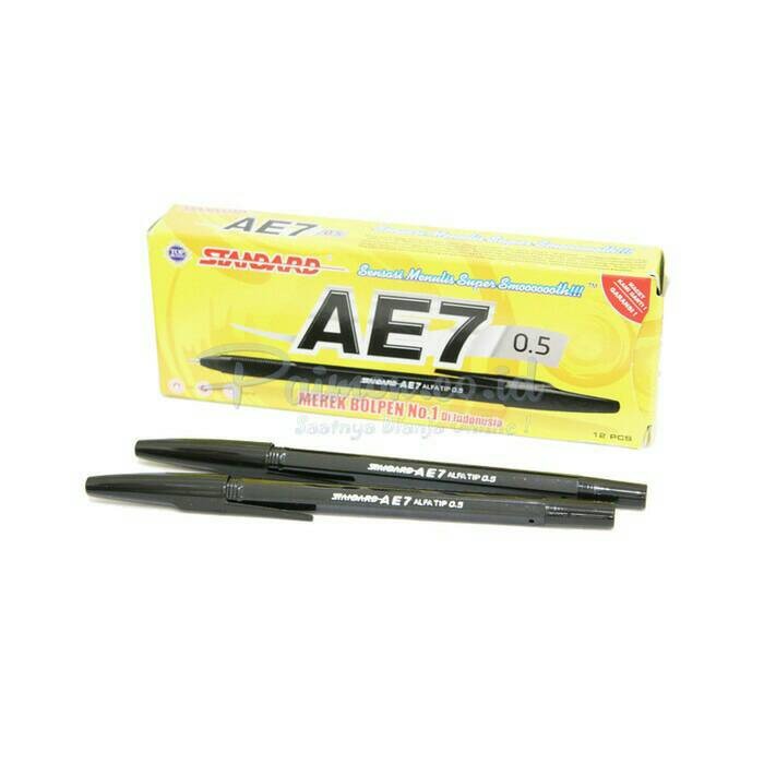 PULPEN BALLPOINT STANDARD AE 7 HITAM / BIRU / MERAH GROSIR TERMURAH