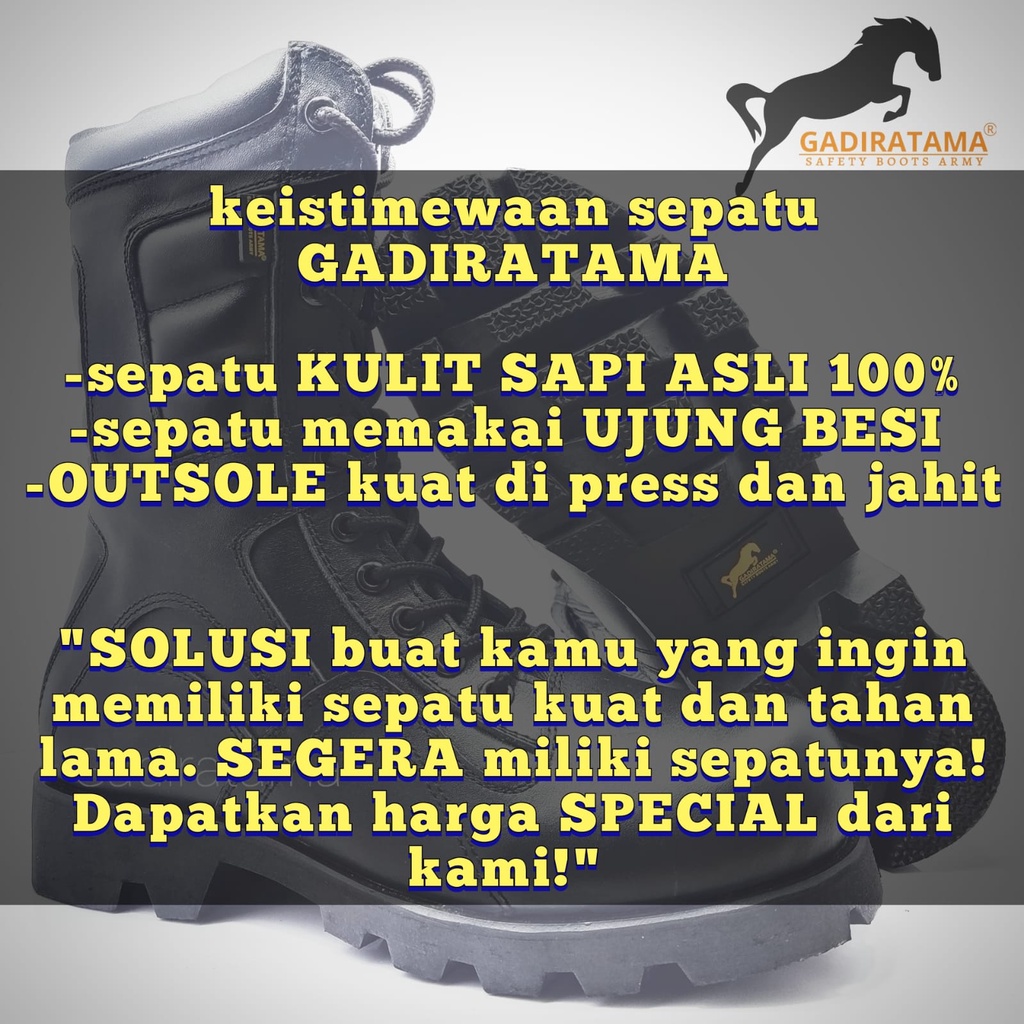 sepatu PDL tni polri sepatu pdl KULIT ASLI terbaru sepatu PDL safety ujung besi security GADIRATAMA !