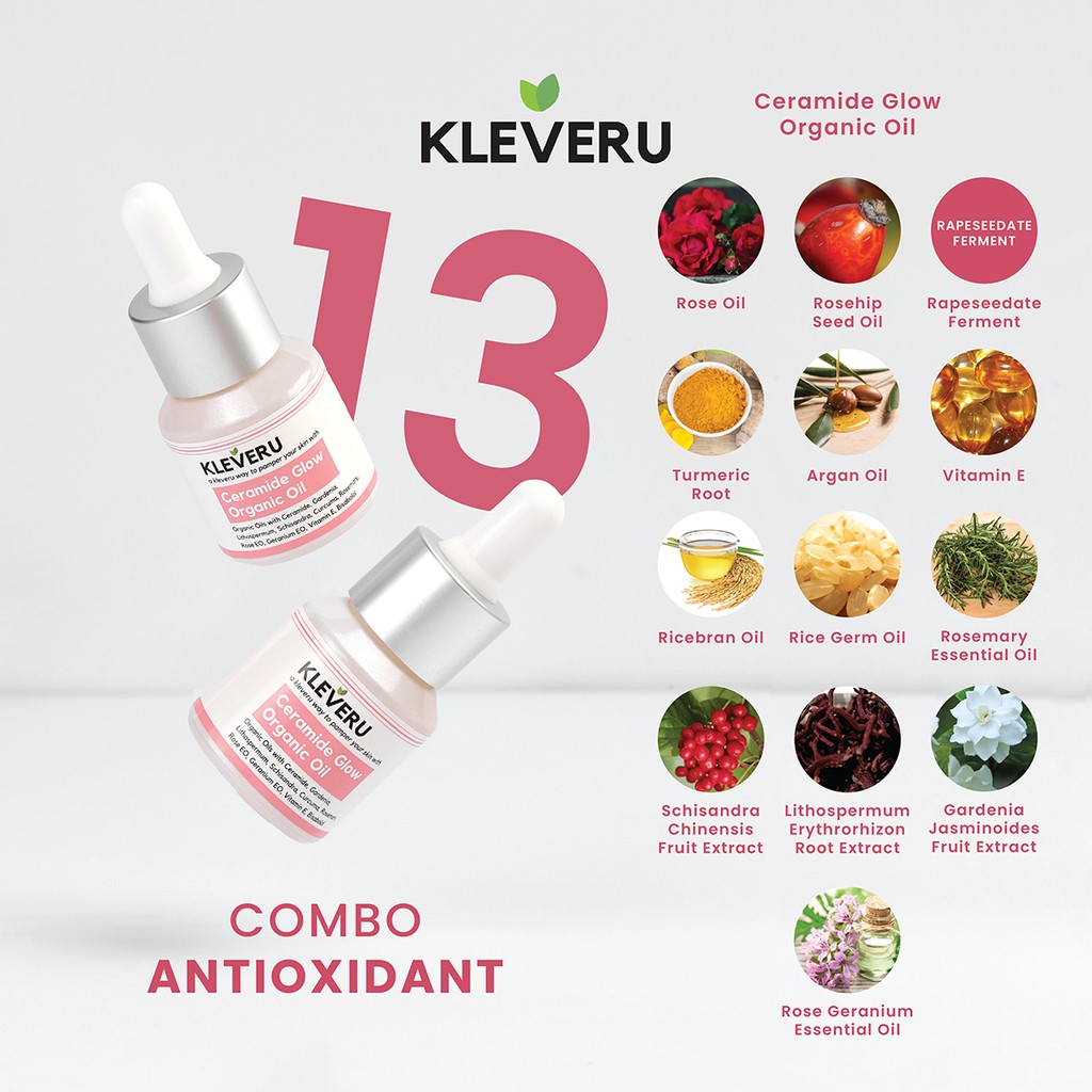 KLEVERU Ceramide Glow Calm Organic Oil 5ml | 15ml