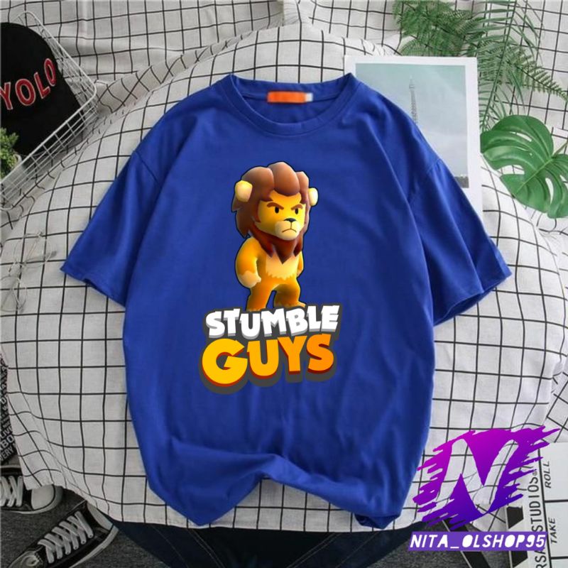 kaos anak stumble guys lion karakter harimau baju anak stumble guys karakter