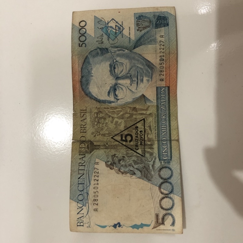 Uang brazil 5000 kuno antik cinco mil cruzados