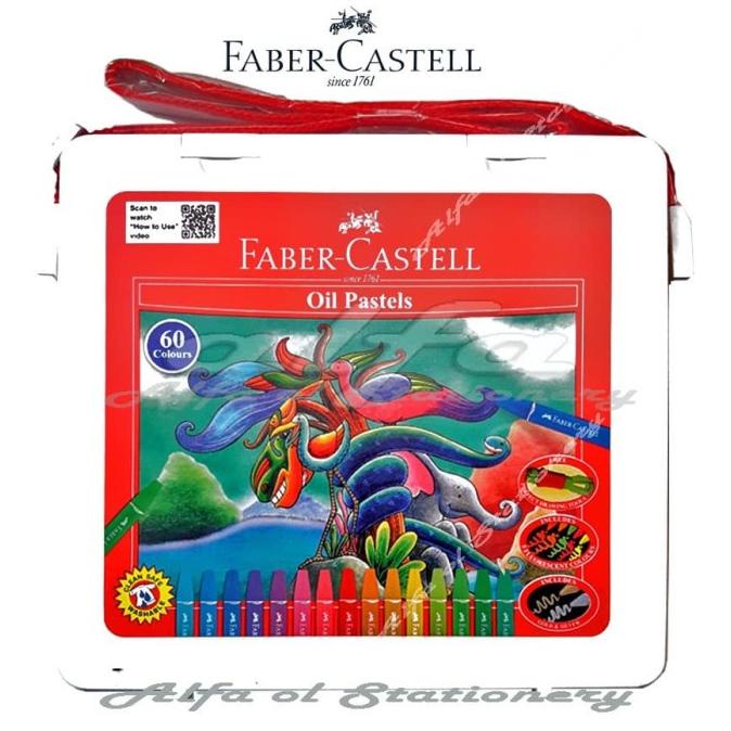 

Oil Pastel 60 Faber Castell Plastic Case - Crayon - Krayon Pastels 60c
