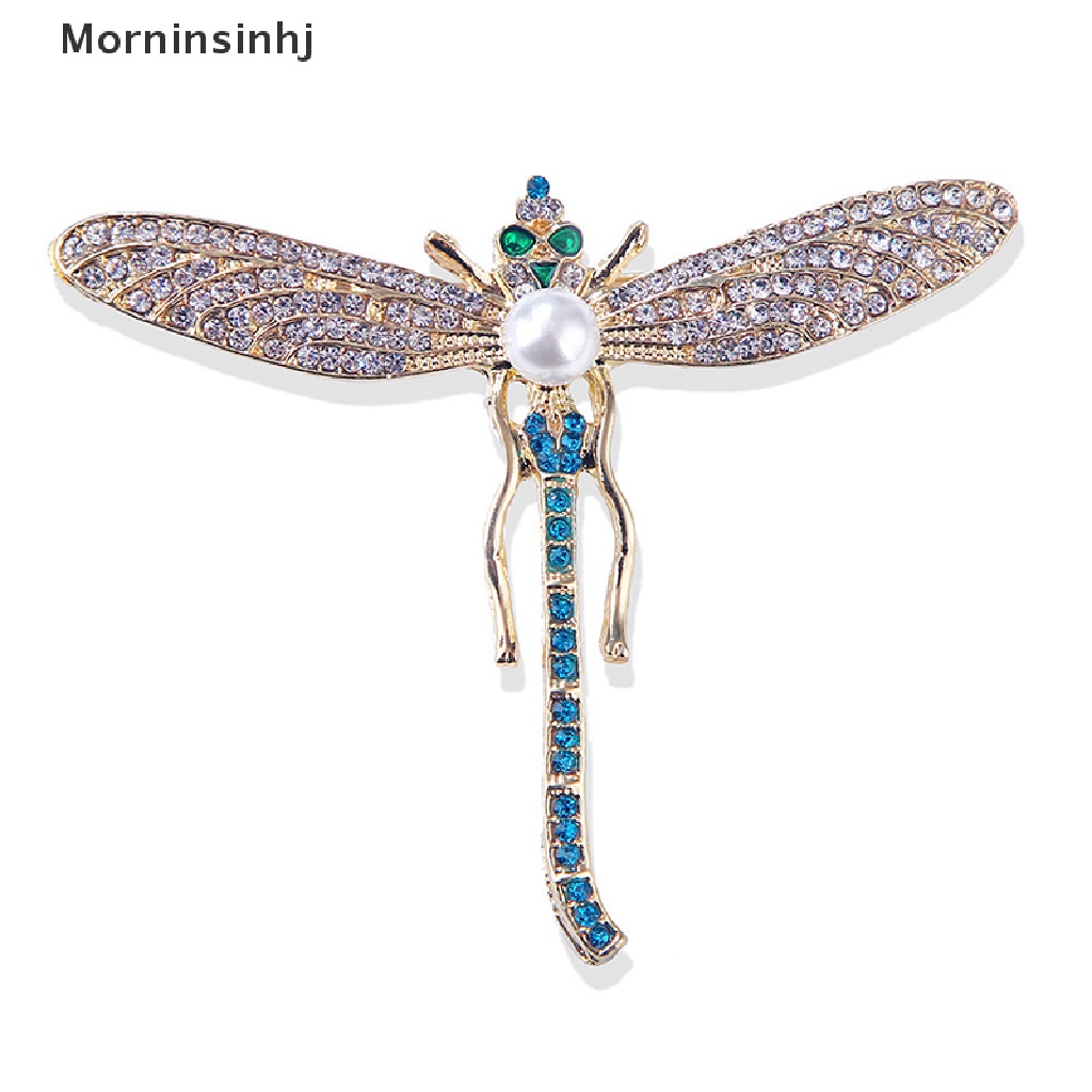 Mornin Bros Capung Mutiara Berlian Imitasi Untuk Wanita Baroque Trendy Elegan Brooch Pins id