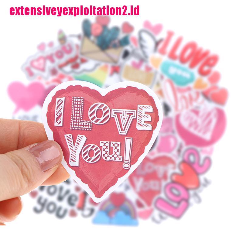 &lt; E2id &amp; &gt; 50PCS Stiker Hati Pink Vintage Untuk Laptop