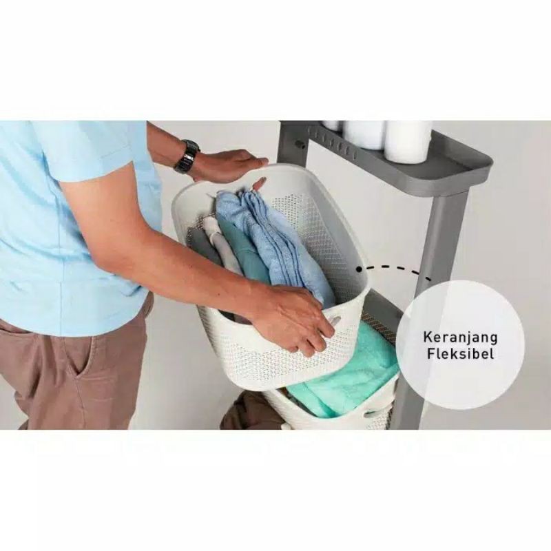 CUCI GUDANG Rak Laundry ORIGINAL OLYMPLAST/ Rak Portable serbaguna / Keranjang Laundry Basket