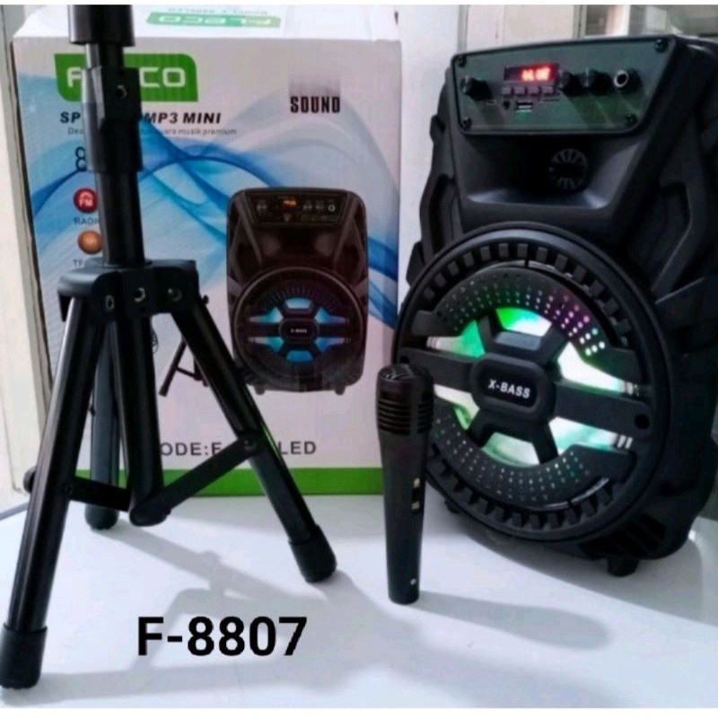 *COD* SPEAKER BLUETOOTH KARAOKE 8,5 INCH FLECO F - 8805,8806,8807 FREE MIC DAN STAND