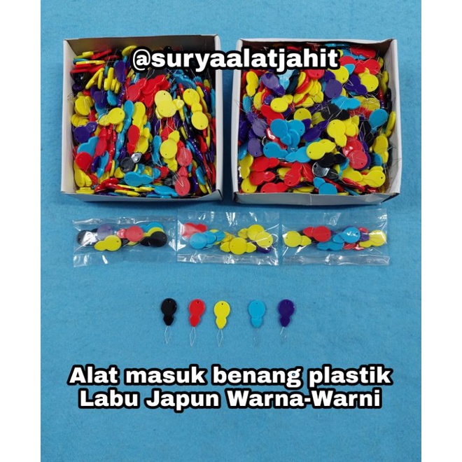 Alat masuk benang plastik Labu Japun Warna-Warni @10pcs =rp.10.000/10pcs