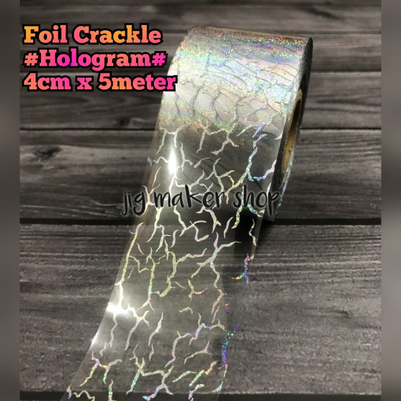 Hologram hot stamping foil Crackle, gold / silver lebar 4cm x 5 meter