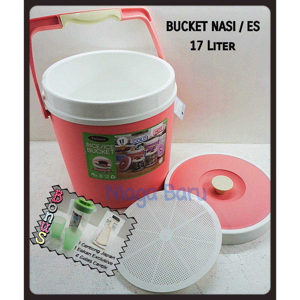 Rice Bucket Ice Bucket Termos Nasi 17 Liter Taiwan RB-017