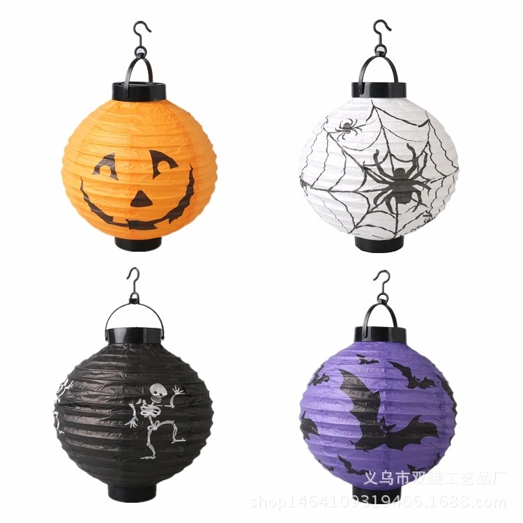 Lampion Halloween LED komplit Set Dekorasi Jack O Lantern Labu Halowen