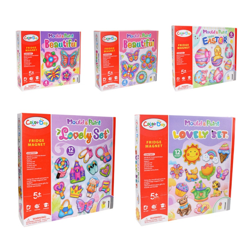 Mary Set Magnet Kulkas Cetakan Plester DIY Handmade Modul Gambar Berwarna Indah Untuk Teman Anak