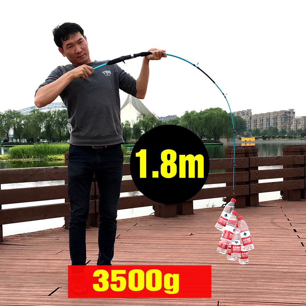 Ul Spinning BC Casting Baitcasting Max Drag 10 kg Fiber Solid Joran Pancing Bahan Karbon  Joran 180 cm Premium Murmer Kuat Straight Handle Spinning 2 Segments 1.8M Peralatan Memancing Stick Pancing / Alat Memancing Laut Fishing Pole Fishing Gaer