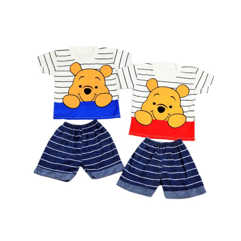 Setelan Baju Bayi Laki Laki 0 6 Bulan 6 12 Bulan Lengan Pendek Pakaian Bayi Cowok