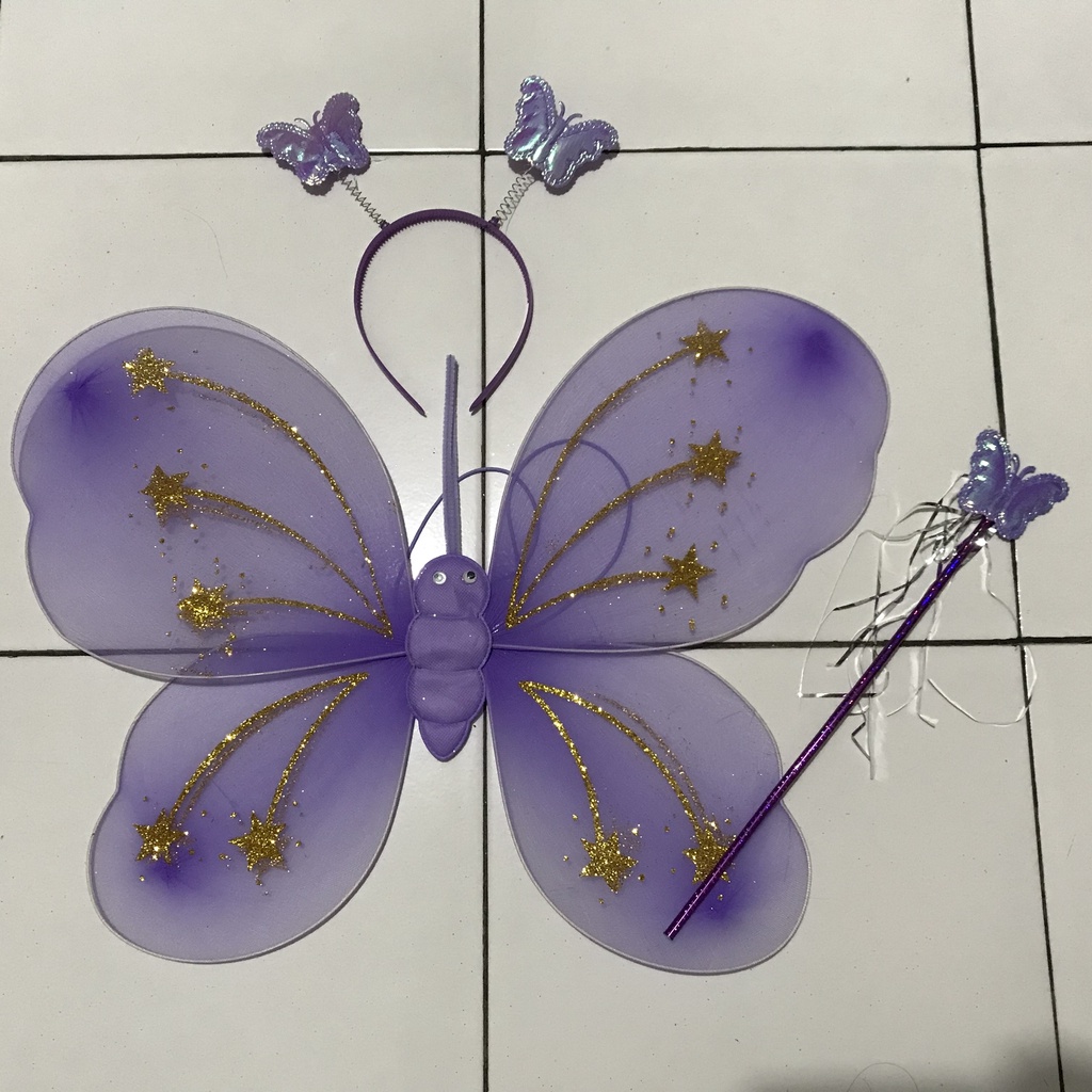 SAYAP KUPU KUPU / SAYAP MAINAN/ SAYAP PERI NON LED 1 SET