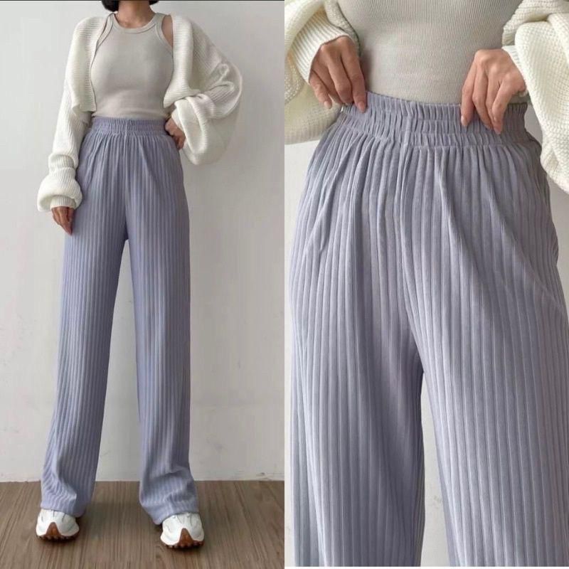 Celana Kulot Knit Wanita Tebal - Celana Kulot Highwaist - Cullote Knit Pants