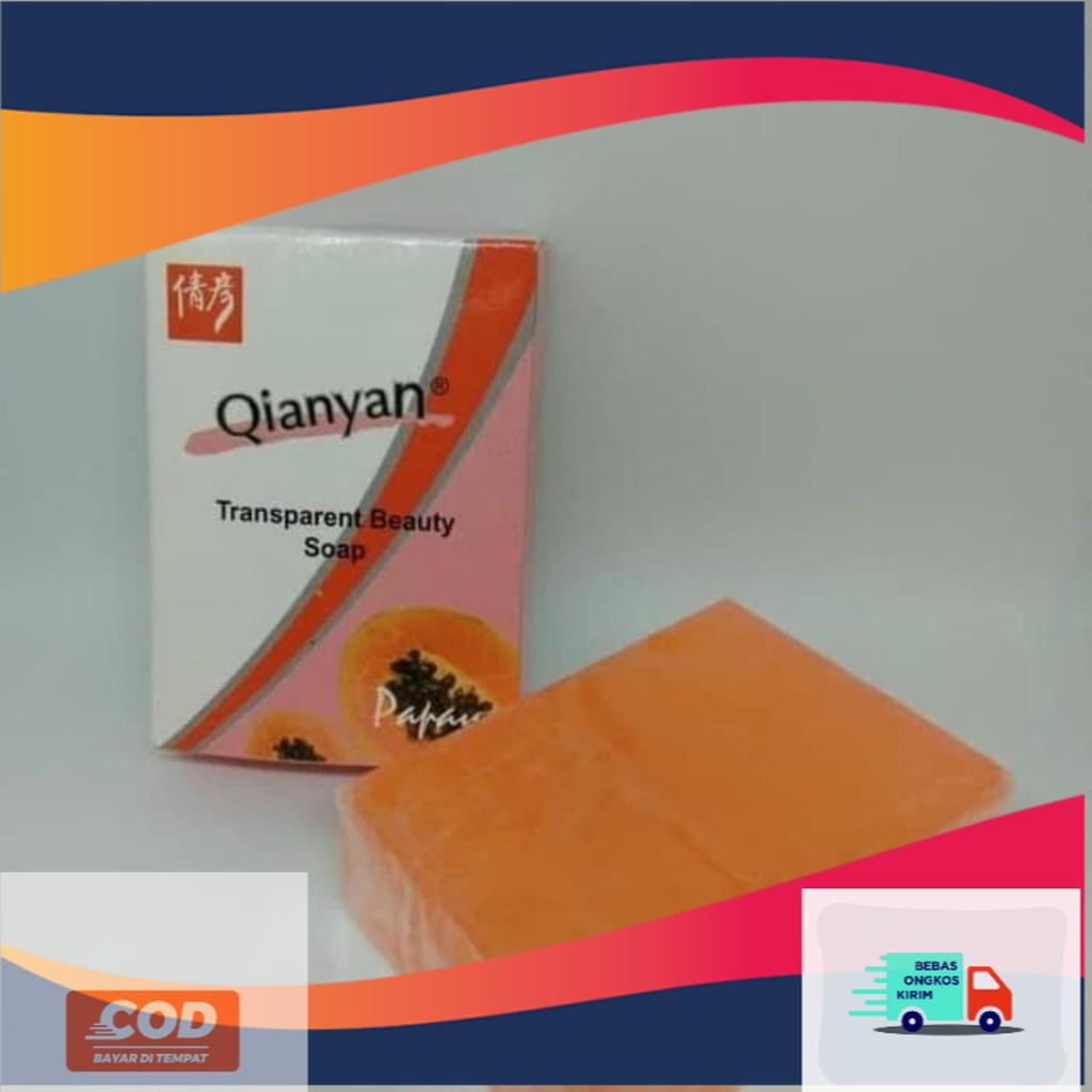 QIANYAN TRANSPARENT BEAUTY SOAP PAPAYA BPOM SABUN QIANYAN PEPAYA