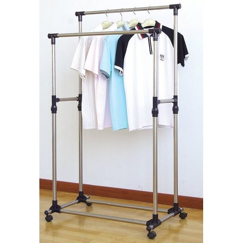 Double Rod Rack Rak  Baju  Gantungan Pakaian Serbaguna 