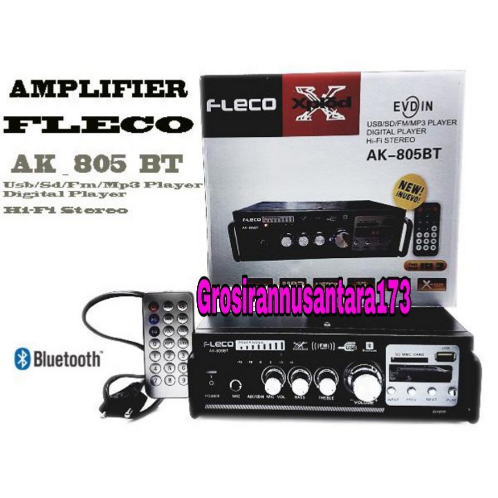 Power Amplifier Fleco AK-805BT Bluetooth Mp3 dan Radio FM 100% ORIGINAL FLECO Amplifier murah