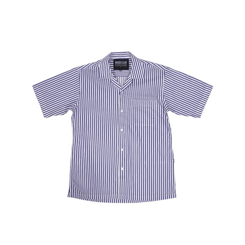 

Based Club Kemeja Tangan Pendek Petal Garis Biru