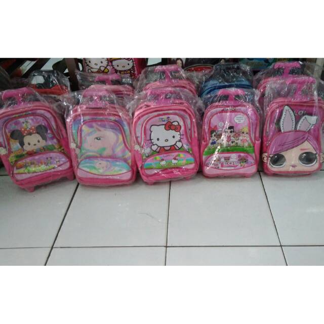 Tas roda import anak perempuan TK#troli anak perempuan