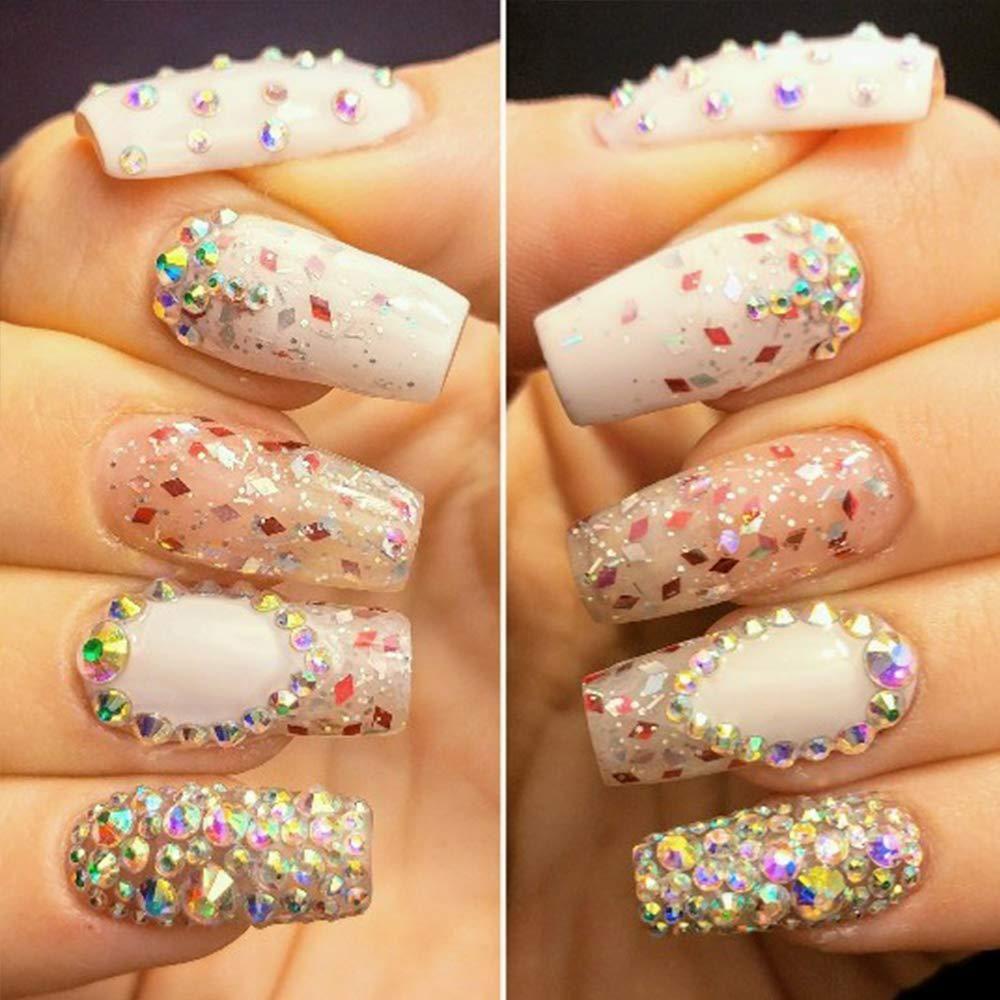 Mxbeauty Berlian Imitasi Kuku Bor Pena Profesional DIY Kuku Lukisan Pena Kait Bunga Kepala Ganda Kristal Manicure Alat
