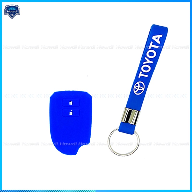 ☆Eksklusif☆Cover Kunci Remote Mobil Keyless Bahan Silikon Dengan Logo Gantungan Kunci Untuk Toyota Yaris 2018-2020