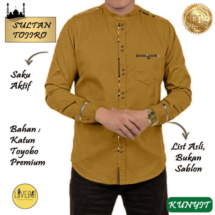 LVB Baju Koko SULTAN TOJIRO /Koko Lengan Panjang/Baju Muslimin Jumbo/Atasan Muslim Pria/23355 23357