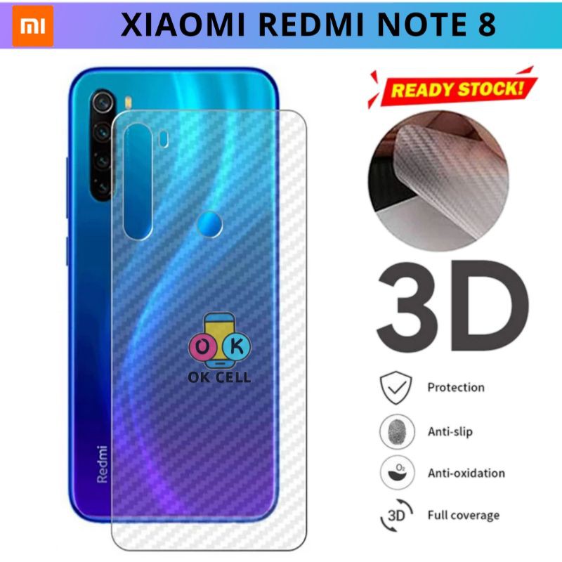 Skin Carbon Xiaomi Redmi Note 8 - Garskin Sticker Karbon Redmi Not 8 Anti Gores Belakang Premium