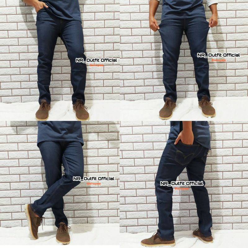 Celana Jeans Panjang Pria Slim Fit Stretch Cowok Bahan Melar Karet Size 27-38 NR_Outfit Official COD