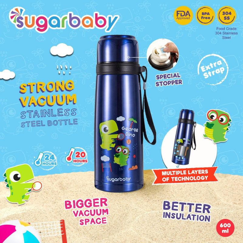 Sugar Baby Strong Vacuum Stainless Steel Bottle Termos Bayi Tahan Panas Lama Ukuran Besar (600 ml)