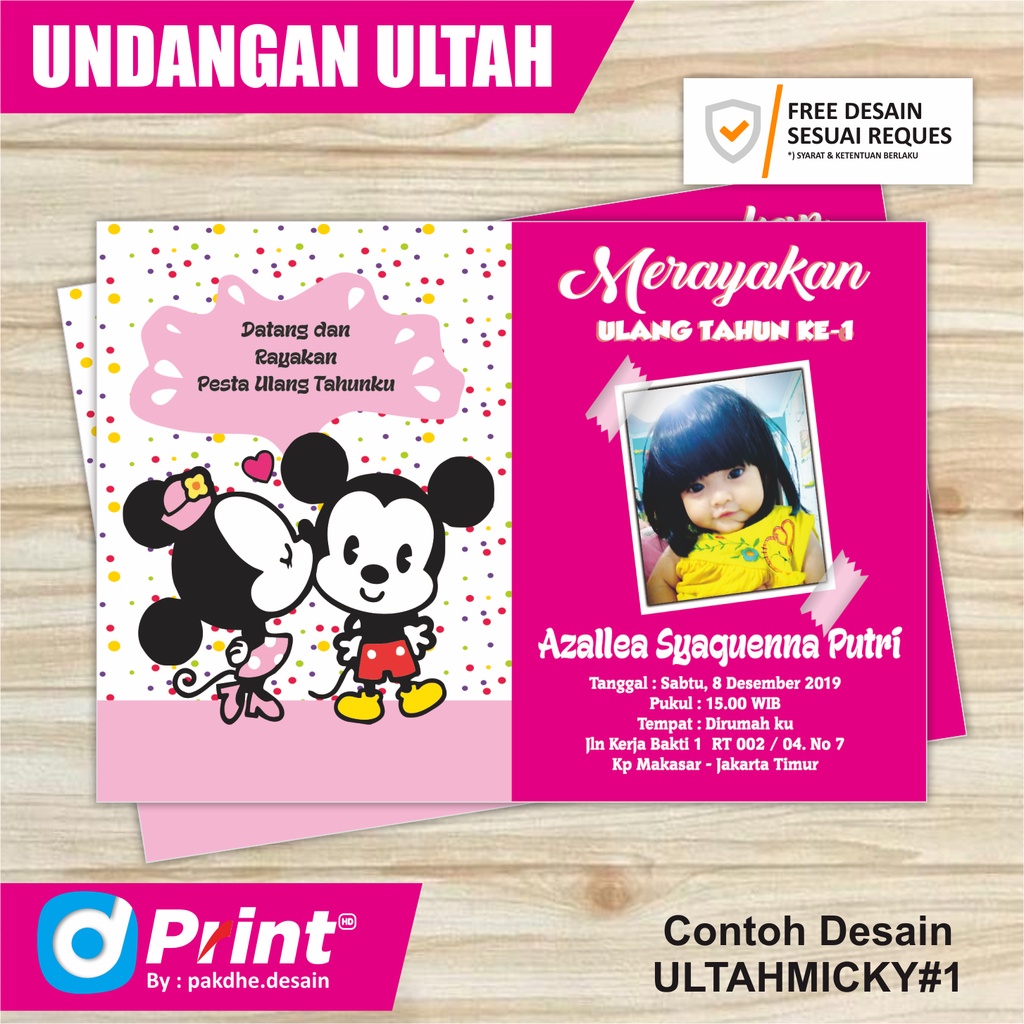 Undangan Unik / Undangan Cantik / Undangan Ultah  / Undangan Ulang Tahun Tema Custom