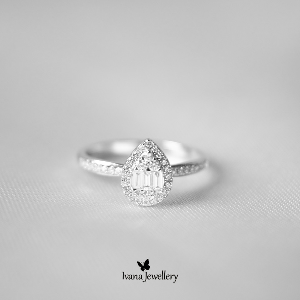 Waterdrop Baguette Ring -- Ivana Jewellery