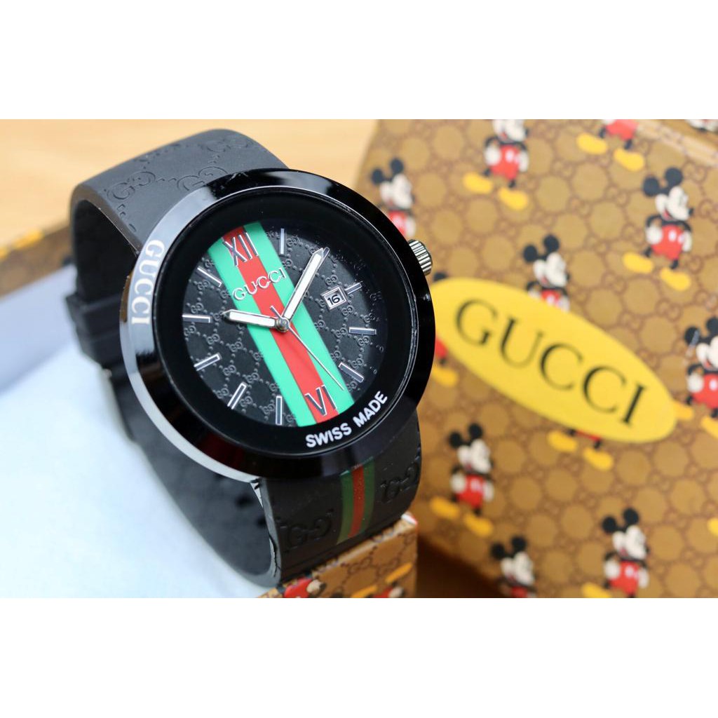 COD Grosir jam tangan fashion wanita gucci12vn rubber tanggal aktif new model #jamtanganwanitagucci