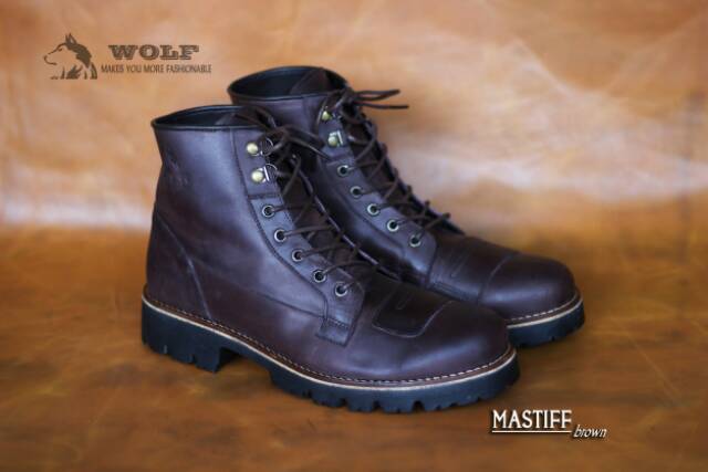 SEPATU BOOT KULIT SAPI ASLI WOLF MASTIFF ORIGINAL