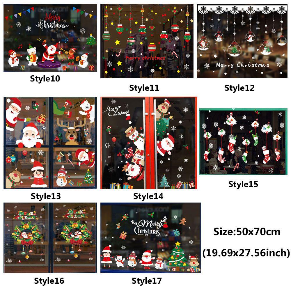 Solighter Christma Stiker DIY Santa Claus Happy New Year Wall Art Dekorasi Rumah Merry Christmas Xmas Decals