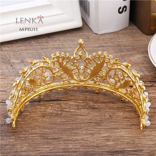 [PALING LARIS] MAHKOTA BRIDAL CROWN HEADPIECE PESTA WEDDING MODERN EMAS MPE011