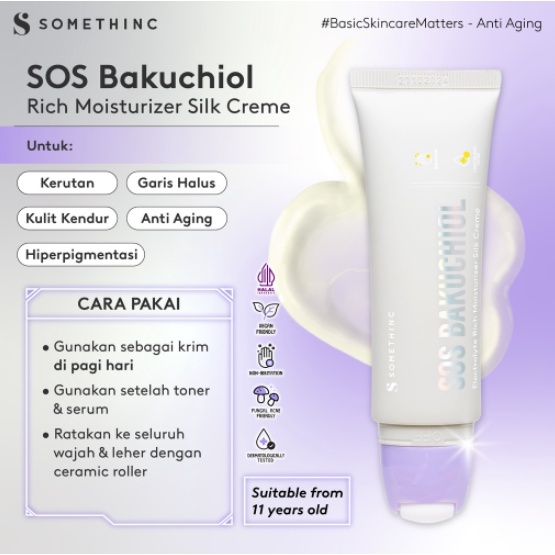 Somethinc SOS Bakuchiol Electrolyte Rich Moisturizer Silk Creme 25ml | 50ml