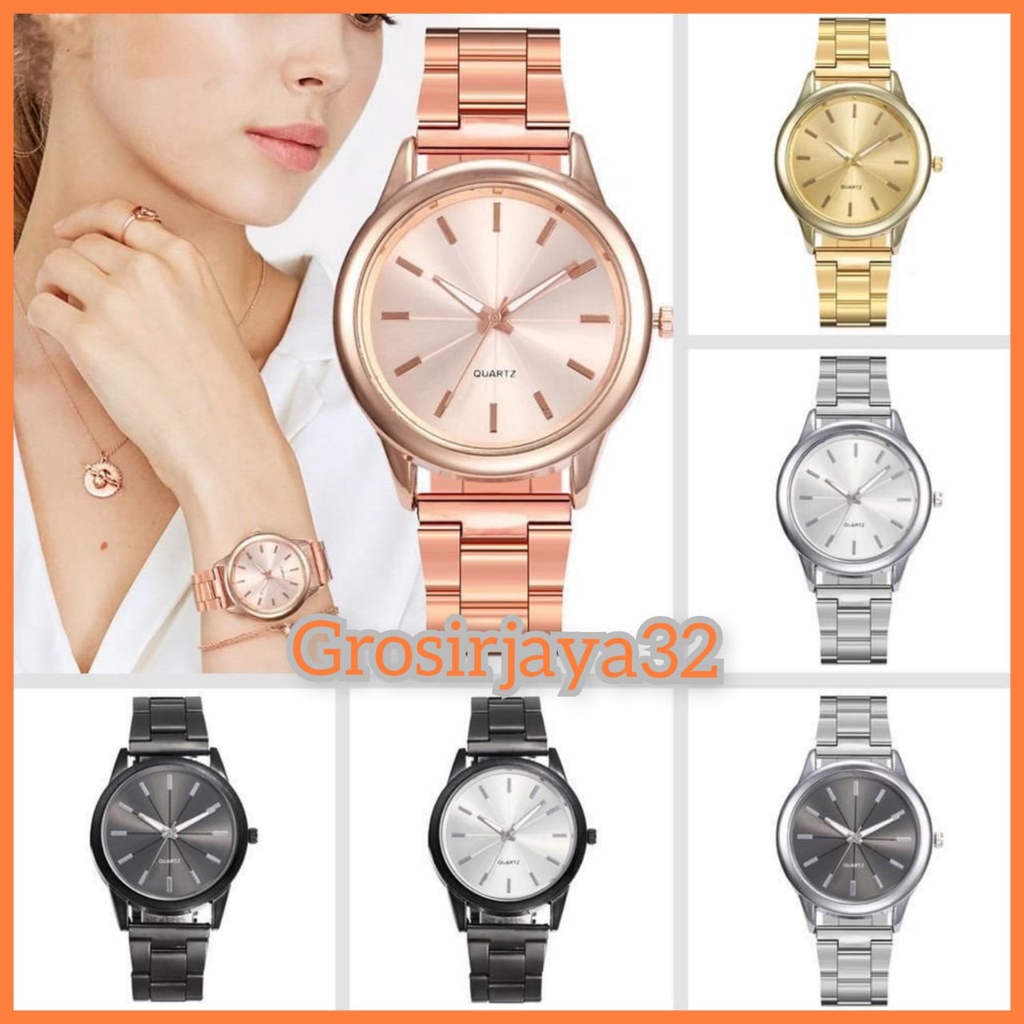 (GROSIRJAYA32) Jam Tangan COUPLE ANDIEN /Analog Quartz Casual Fashion Rantai Stainless Steel Import Couple