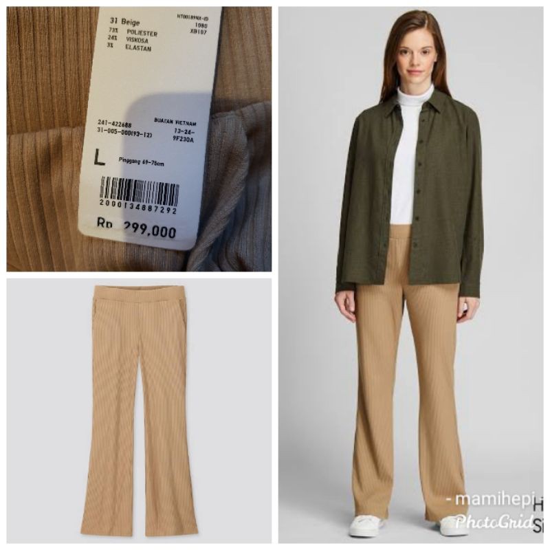 uniqlo ribbed flare pants