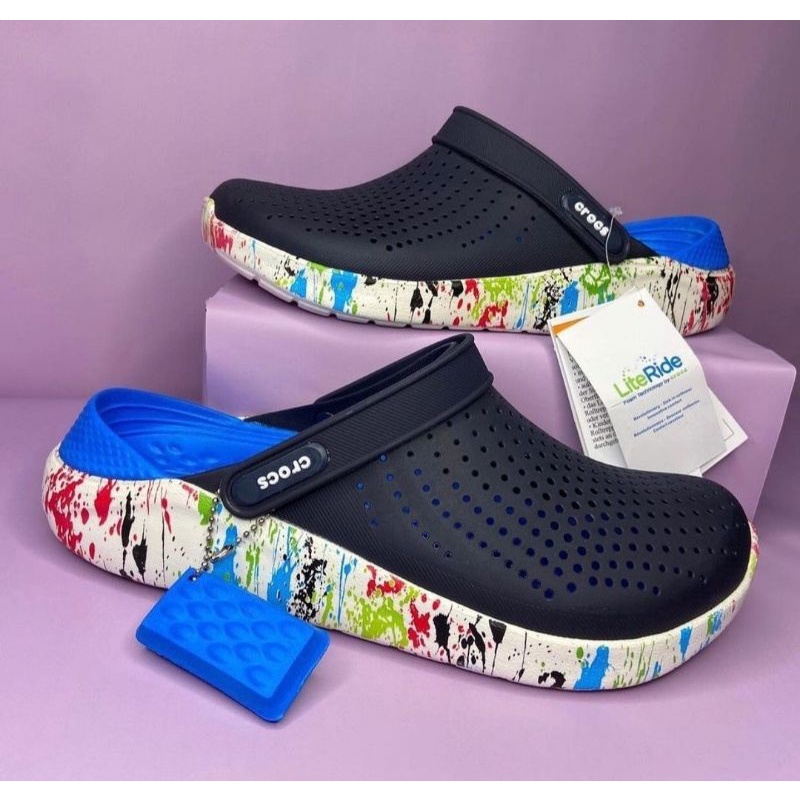 SANDAL CROCS LITERIDE MOTIF PRIA WANITA / Sandal wanita crocs / Sandal pria crocs / Crocs literide